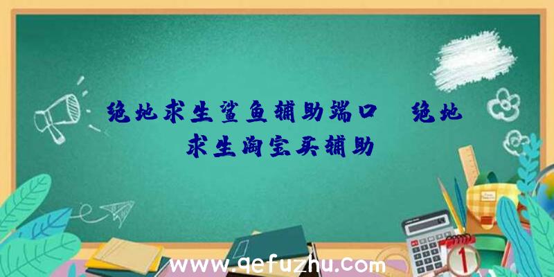 「绝地求生鲨鱼辅助端口」|绝地求生淘宝买辅助